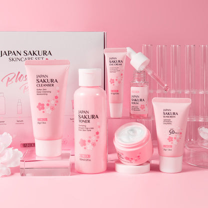 Six-Piece Set of Cherry Blossom Skin Care